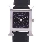 Montre d'occasion HERMES Heure H femme quartz bracelet cuir - vue D1
