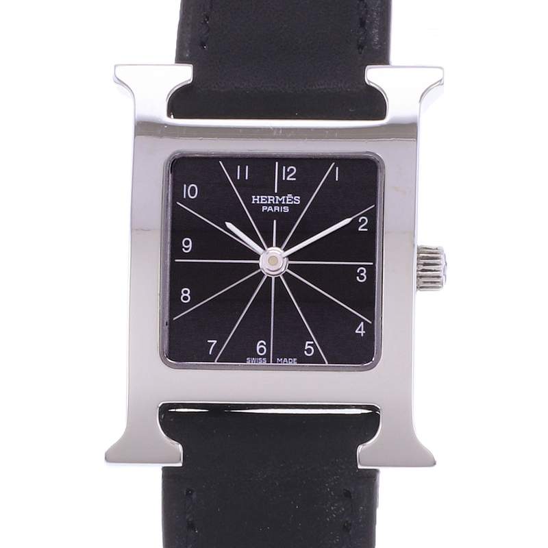 Montre d'occasion HERMES Heure H femme quartz bracelet cuir - vue D1