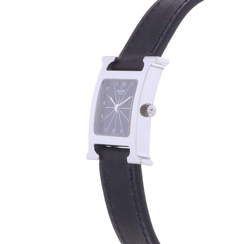 Montre d'occasion HERMES Heure H femme quartz bracelet cuir - vue D2