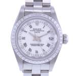 Montre d'occasion ROLEX Date Lady femme mouvement automatique certifié (cosc) bracelet acier - vue D1