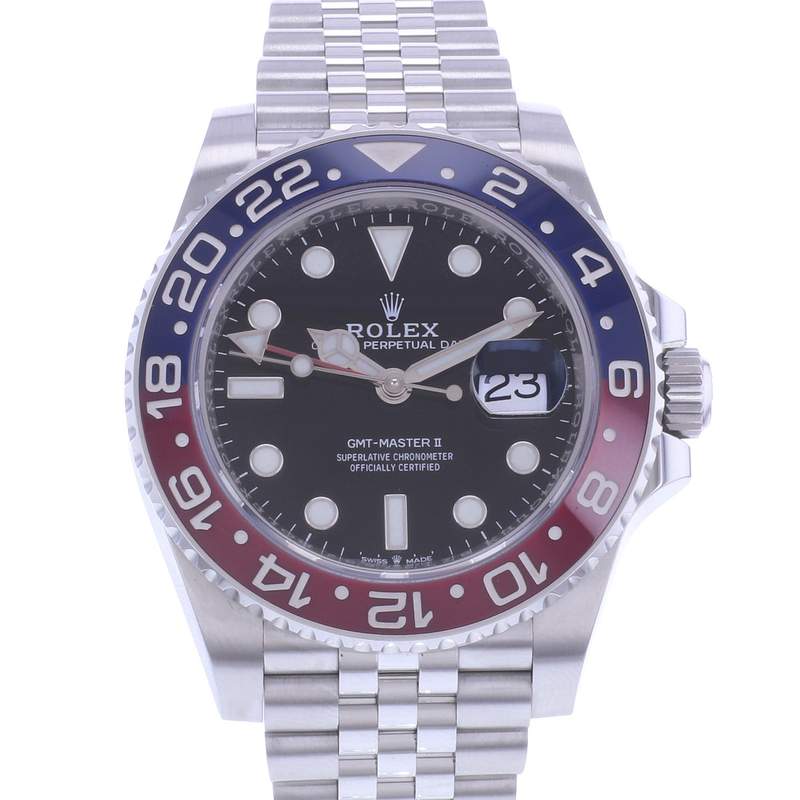 Montre d'occasion ROLEX GMT-Master II Pepsi homme mouvement automatique certifié (cosc) bracelet acier - vue D1