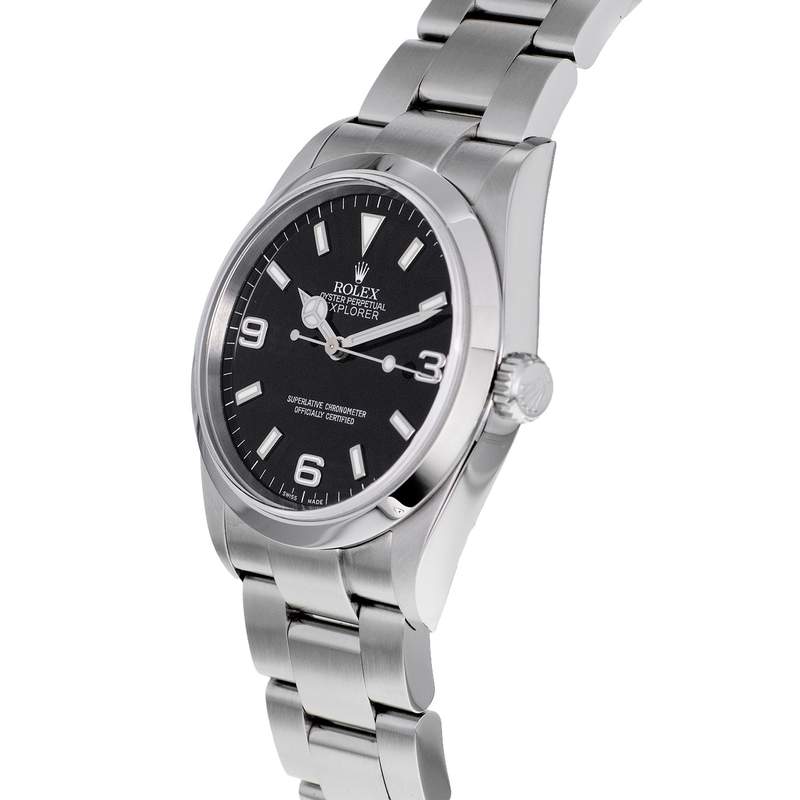 Montre d'occasion ROLEX Explorer I 36mm homme mouvement automatique certifié (cosc) bracelet acier - vue D2