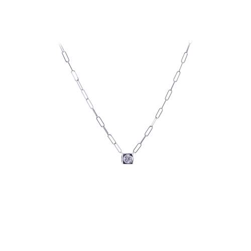 Collier d'occasion DINH VAN Le Cube Diamant Grand Modèle femme or blanc 750/1000