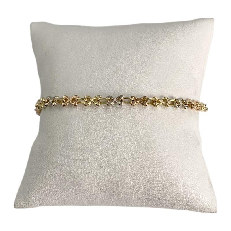 Bracelet d'occasion 3 ors 750  maille fantaisie 18,5 cm - vue 1