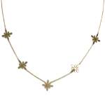 Collier d'occasion or 750 jaune motifs fleurs maille forçat 42 cm - vue 1