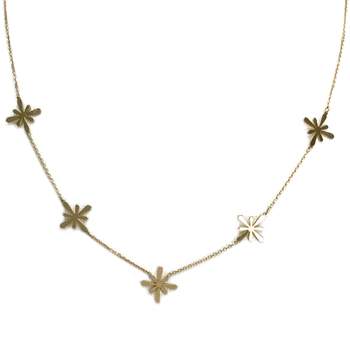 Collier d'occasion or 750 jaune motifs fleurs maille forçat 42 cm