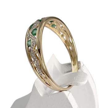 Bague d'occasion  or 750 2 tons émeraudes