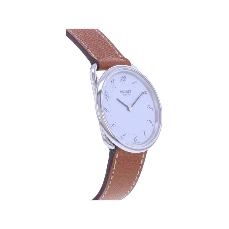 Montre d'occasion HERMES Arceau femme quartz bracelet cuir d'origine - vue 2