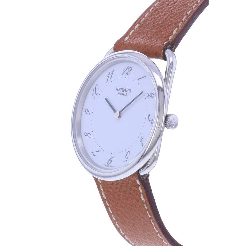 Montre d'occasion HERMES Arceau femme quartz bracelet cuir d'origine - vue D2