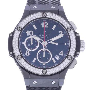 Tweedehands HUBLOT Big Bang 41 Diamonds horloge voor dames en heren, automatisch, met rubberen band
