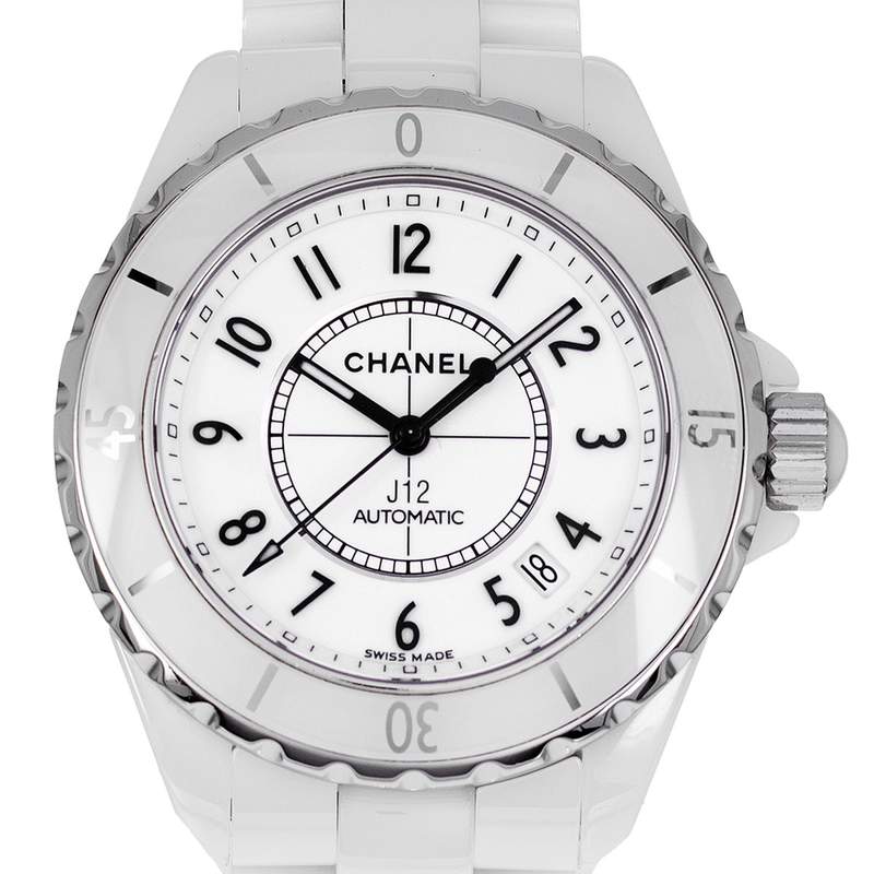 Montre d'occasion CHANEL J12 38 mm femme automatique bracelet céramique - vue D1
