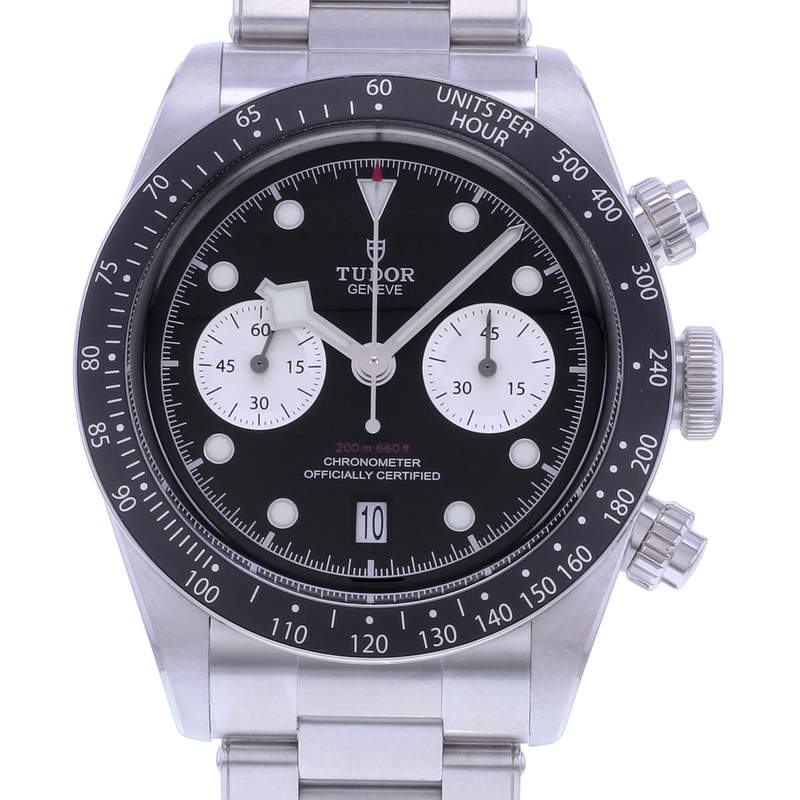 Montre d'occasion TUDOR Black Bay Chrono homme mouvement automatique certifié (cosc) bracelet acier - vue D1