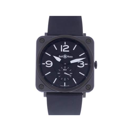 Montre d'occasion BELL & ROSS BRS-98 Céramique homme quartz bracelet caoutchouc