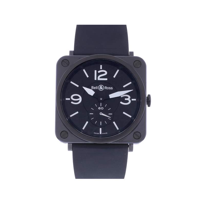 Montre d'occasion BELL & ROSS BRS-98 Céramique homme quartz bracelet caoutchouc - vue 1
