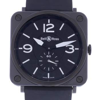 Montre d'occasion BELL & ROSS BRS-98 Céramique homme quartz bracelet caoutchouc