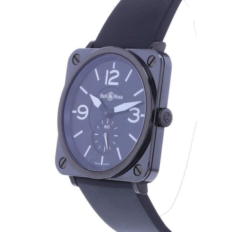 Montre d'occasion BELL & ROSS BRS-98 Céramique homme quartz bracelet caoutchouc - vue D2