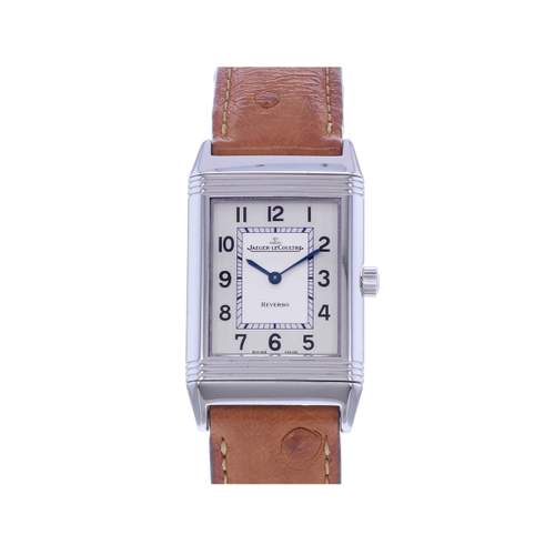 Montre d'occasion JAEGER LECOULTRE Reverso Classique mixte quartz bracelet cuir d'origine