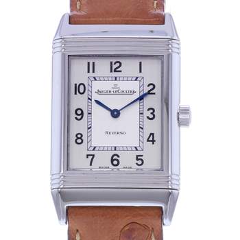 Montre d'occasion JAEGER LECOULTRE Reverso Classique mixte quartz bracelet cuir d'origine