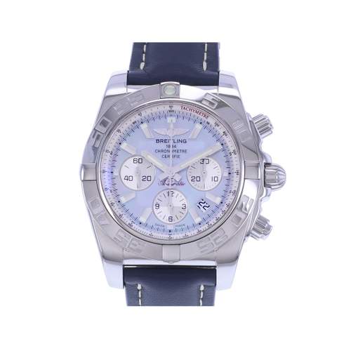 Montre d'occasion BREITLING Chronomat 44 homme mouvement automatique certifié (cosc) bracelet cuir cresus