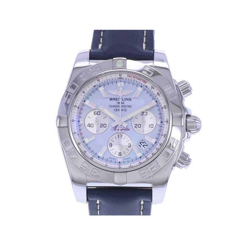 Montre d'occasion BREITLING Chronomat 44 homme mouvement automatique certifié (cosc) bracelet cuir cresus - vue 1