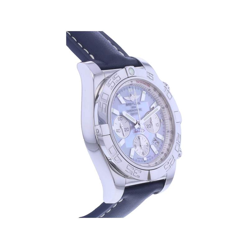 Montre d'occasion BREITLING Chronomat 44 homme mouvement automatique certifié (cosc) bracelet cuir cresus - vue 2
