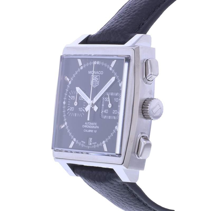 Montre d'occasion TAG HEUER Monaco homme automatique bracelet cuir cresus - vue D2