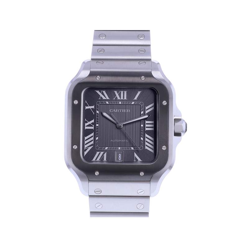 Montre d'occasion CARTIER Santos homme automatique bracelet acier - vue 1