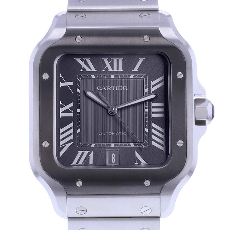 Montre d'occasion CARTIER Santos homme automatique bracelet acier - vue D1