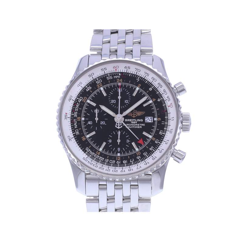 Montre d'occasion BREITLING Navitimer World homme mouvement automatique certifié (cosc) bracelet acier - vue 1