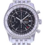 Montre d'occasion BREITLING Navitimer World homme mouvement automatique certifié (cosc) bracelet acier - vue D1