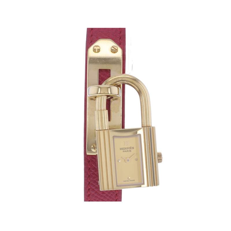 Montre d'occasion HERMES Kelly Lock femme quartz bracelet cuir d'origine - vue 1