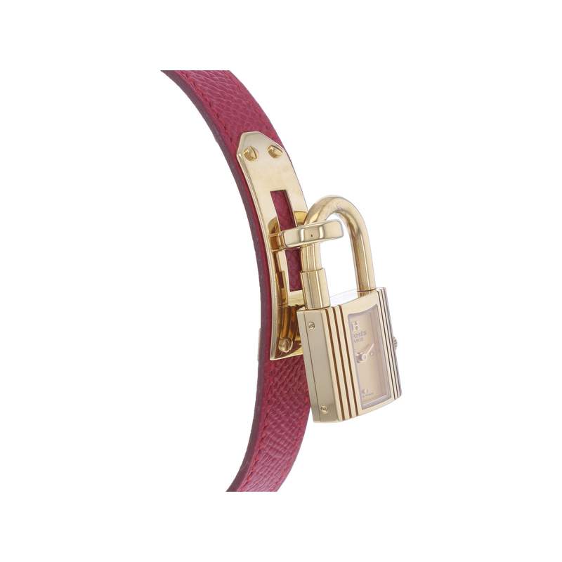 Montre d'occasion HERMES Kelly Lock femme quartz bracelet cuir d'origine - vue 2