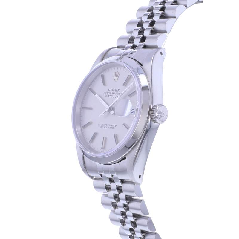 Montre d'occasion ROLEX DateJust 36 mixte mouvement automatique certifié (cosc) bracelet acier - vue D2