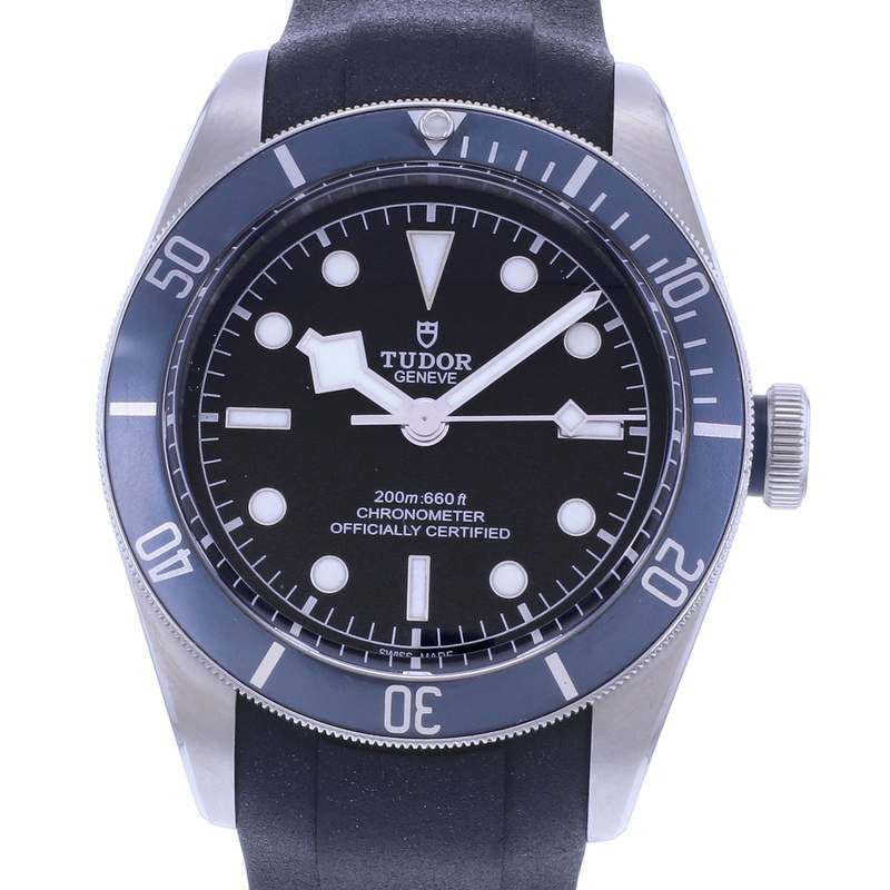 Montre d'occasion TUDOR Black Bay Heritage homme mouvement automatique certifié (cosc) bracelet cuir cresus - vue D1