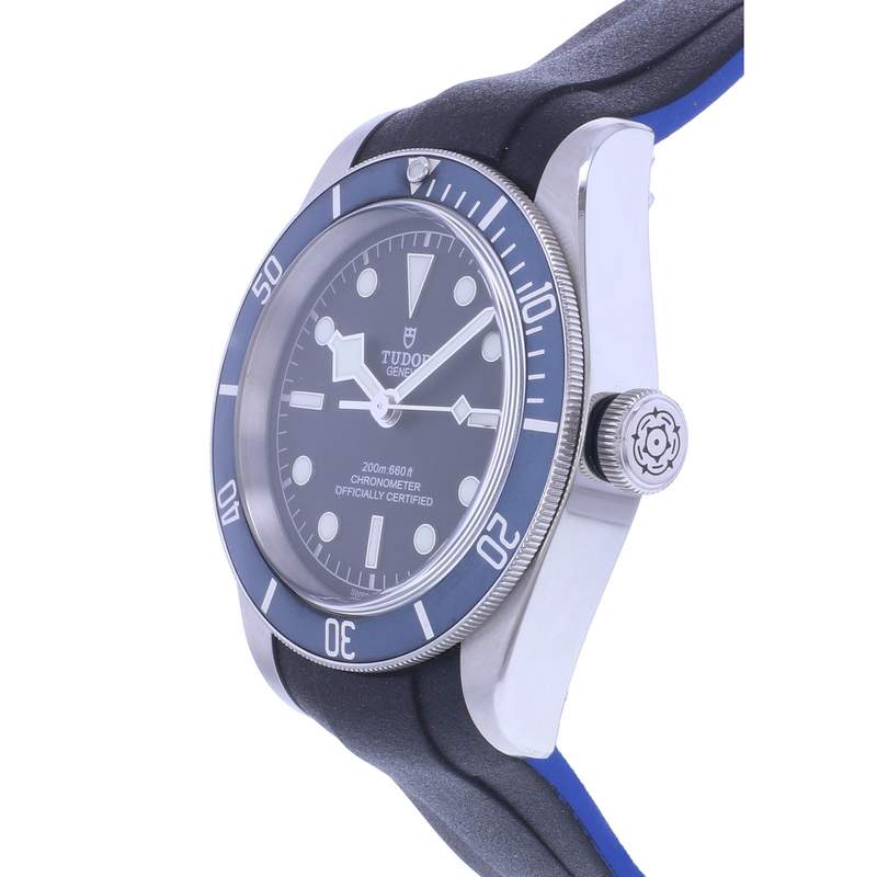 Montre d'occasion TUDOR Black Bay Heritage homme mouvement automatique certifié (cosc) bracelet cuir cresus - vue D2