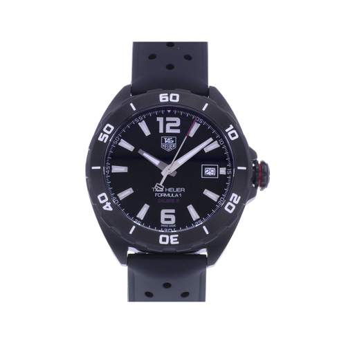 Pre-owned TAG HEUER Formula 1 Calibre 5 Men's Automatic Watch with Rubber Strap