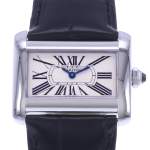 Montre d'occasion CARTIER Tank Divan femme quartz bracelet cuir d'origine - vue D1