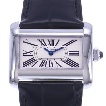 Pre-owned CARTIER Tank Divan women's quartz watch with original leather strap