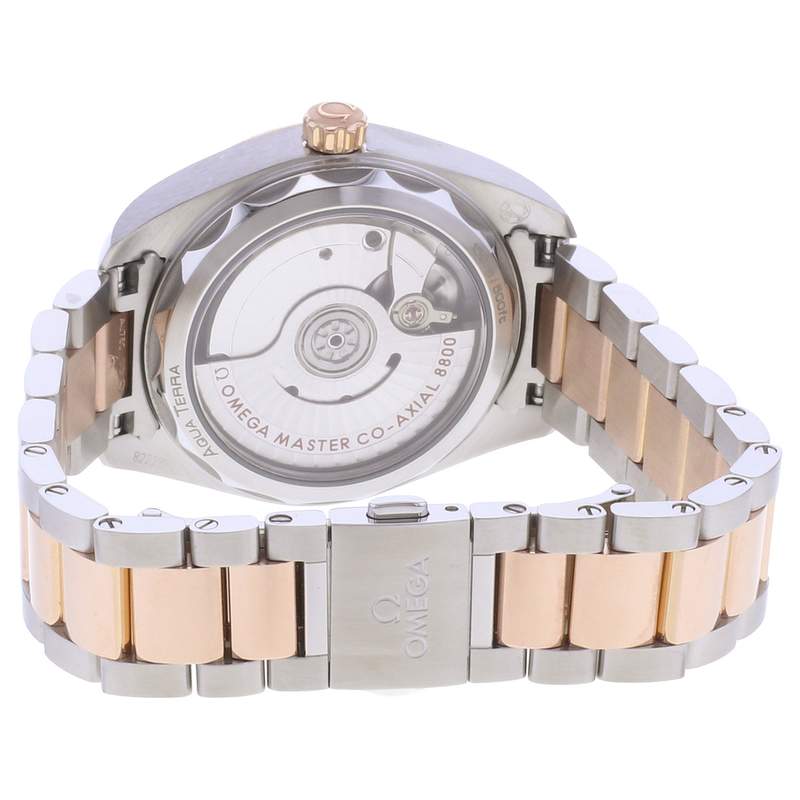 Montre d'occasion OMEGA Seamaster Aquaterra femme automatique bracelet or rose 750/000 et acier - vue 3