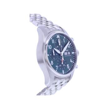 Montre d'occasion IWC Pilot Chronograph homme mouvement automatique certifié (cosc) bracelet acier