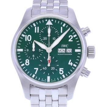 Montre d'occasion IWC Pilot Chronograph homme mouvement automatique certifié (cosc) bracelet acier