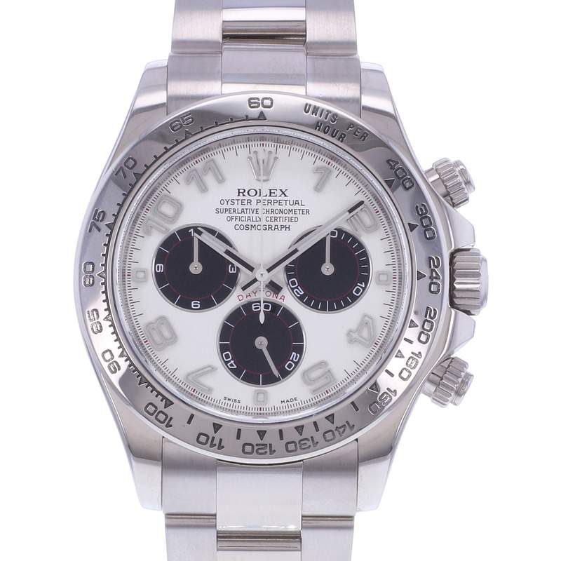 Montre d'occasion ROLEX Cosmograph Daytona Racing homme mouvement automatique certifié (cosc) bracelet or blanc 750/000 - vue D1