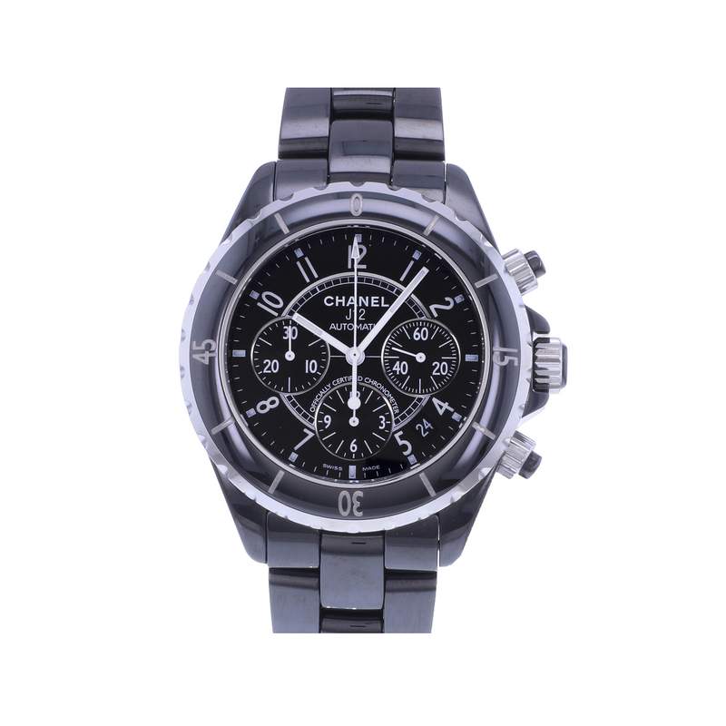 Montre d'occasion CHANEL J12 Chronographe homme mouvement automatique certifié (cosc) bracelet céramique - vue 1