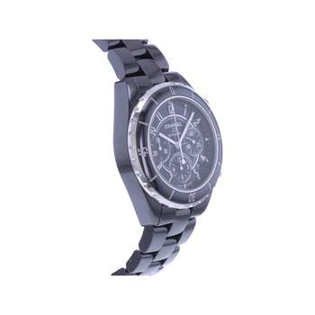 Montre d'occasion CHANEL J12 Chronographe homme mouvement automatique certifié (cosc) bracelet céramique
