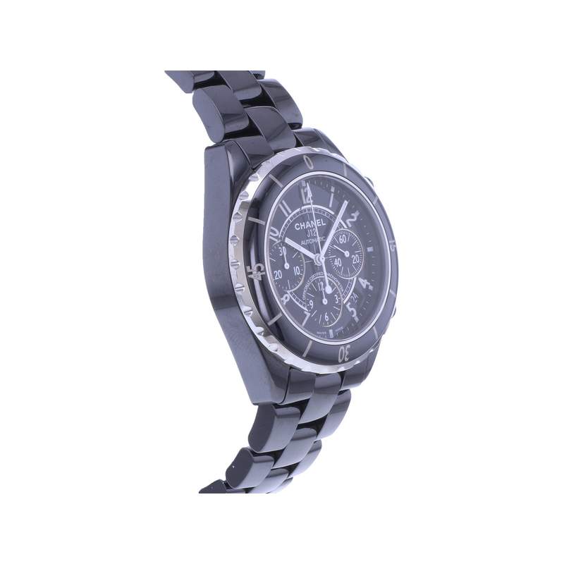 Montre d'occasion CHANEL J12 Chronographe homme mouvement automatique certifié (cosc) bracelet céramique - vue 2