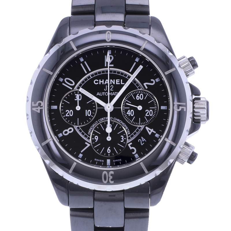 Montre d'occasion CHANEL J12 Chronographe homme mouvement automatique certifié (cosc) bracelet céramique - vue D1