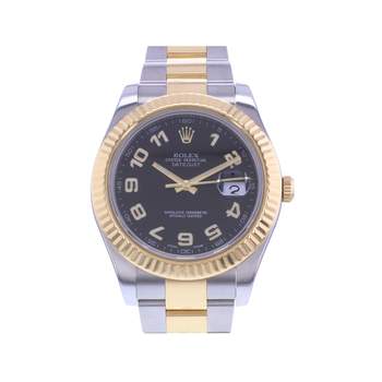 Montre d'occasion ROLEX DateJust II 41 homme mouvement automatique certifié (cosc) bracelet or jaune 750/000 et acier
