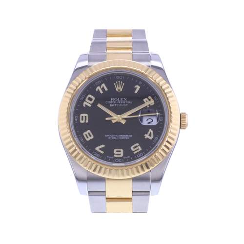 Pre-owned ROLEX DateJust II 41 men's watch with certified automatic movement (COSC) and a 750/000 yellow gold and steel bracelet