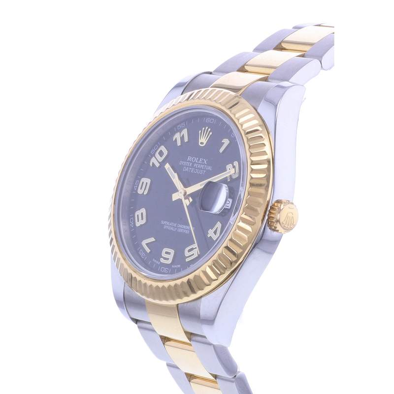 Montre d'occasion ROLEX DateJust II 41 homme mouvement automatique certifié (cosc) bracelet or jaune 750/000 et acier - vue D2
