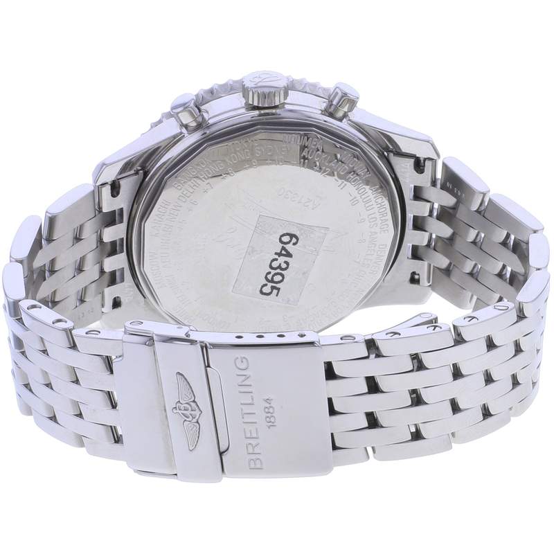 Montre d'occasion BREITLING Montbrillant Datora homme mouvement automatique certifié (cosc) bracelet acier - vue 3